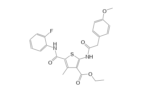 ethyl 5-[(2-fluoroanilino)carbonyl]-2-{[(4-methoxyphenyl)acetyl]amino}-4-methyl-3-thiophenecarboxylate
