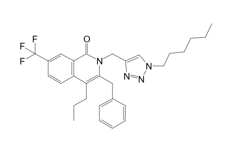 3-Benzyl-2-[(1-n-hexyl-1H-1,2,3-triazol-4-yl)methyl]-4-n-propyl-7- (trifluoromethyl)isoquinolin-1(2H)-one