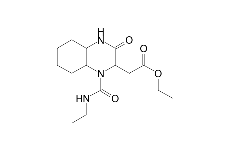 2-Quinoxalineacetic acid, 1-[(ethylamino)carbonyl]decahydro-3-oxo-, ethyl ester