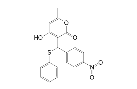 2H-Pyran-2-one, 4-hydroxy-6-methyl-3-[(4-nitrophenyl)(phenylthio)methyl]-