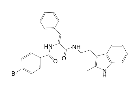 4-Bromanyl-N-[(Z)-3-[2-(2-methyl-1H-indol-3-yl)ethylamino]-3-oxidanylidene-1-phenyl-prop-1-en-2-yl]benzamide