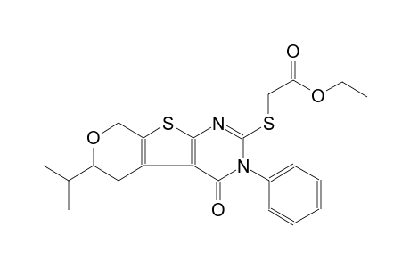 acetic acid, [[3,5,6,8-tetrahydro-6-(1-methylethyl)-4-oxo-3-phenyl-4H-pyrano[4',3':4,5]thieno[2,3-d]pyrimidin-2-yl]thio]-, ethyl ester