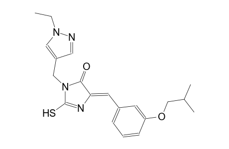 (5Z)-3-[(1-ethyl-1H-pyrazol-4-yl)methyl]-5-(3-isobutoxybenzylidene)-2-sulfanyl-3,5-dihydro-4H-imidazol-4-one