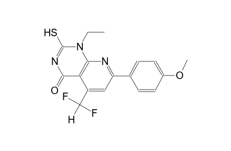 pyrido[2,3-d]pyrimidin-4(1H)-one, 5-(difluoromethyl)-1-ethyl-2-mercapto-7-(4-methoxyphenyl)-