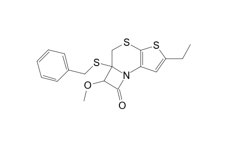 5a-Benzylthio-2-ethyl-5a,6-dihydro-6-methoxyazeto[1,2-d]thieno[2,3-b][1,4]thiazin-7(5H)-one
