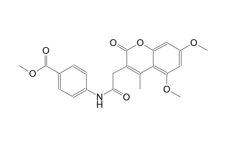 benzoic acid, 4-[[(5,7-dimethoxy-4-methyl-2-oxo-2H-1-benzopyran-3-yl)acetyl]amino]-, methyl ester