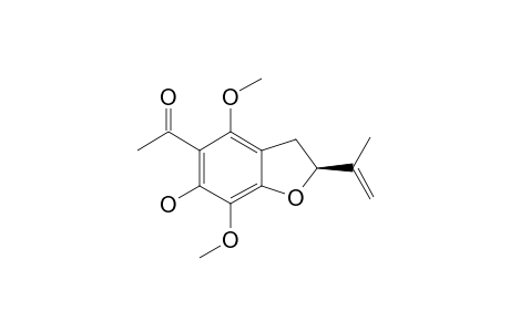 1-[2,3-Dihydro-6-hydroxy-4,7-dimethoxy-2S-(prop-1-en-2-yl)benzofuran-5-yl]ethanone
