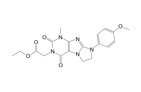 ethyl [8-(4-methoxyphenyl)-1-methyl-2,4-dioxo-1,2,4,6,7,8-hexahydro-3H-imidazo[2,1-f]purin-3-yl]acetate