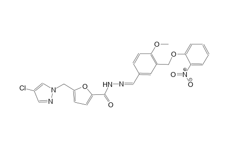 5-[(4-chloro-1H-pyrazol-1-yl)methyl]-N'-((E)-{4-methoxy-3-[(2-nitrophenoxy)methyl]phenyl}methylidene)-2-furohydrazide