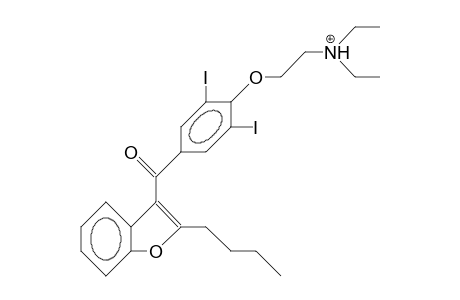 2-Butyl-3-(4-[N,N-diethylaminoethoxy]-3,5-diiodo-benzoyl)-benzofuran cation