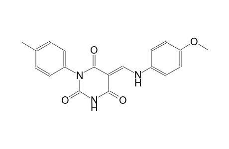 2,4,6(1H,3H,5H)-pyrimidinetrione, 5-[[(4-methoxyphenyl)amino]methylene]-1-(4-methylphenyl)-, (5E)-