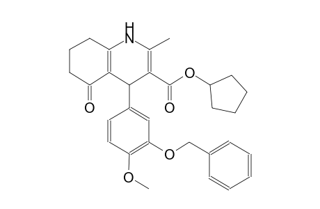 3-quinolinecarboxylic acid, 1,4,5,6,7,8-hexahydro-4-[4-methoxy-3-(phenylmethoxy)phenyl]-2-methyl-5-oxo-, cyclopentyl ester