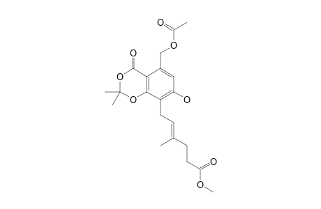 METHYL-(E)-6-[5-(ACETOXYMETHYL)-7-HYDROXY-2,2-DIMETHYL-4-OXO-4H-BENZO-[D]-[1,3]-DIOXIN-8-YL]-4-METHYLHEX-4-ENOATE