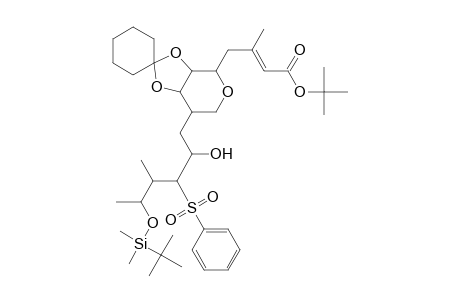 2-Butenoic acid, 4-[7'-[5-[[(1,1-dimethylethyl)dimethylsilyl]oxy]-2-hydroxy-4-methyl-3-(phenylsulfonyl)hexyl]tetrahydrospiro[cyclohexane-1,2'-[4H-1,3]dioxolo[4,5-c]pyran]-4'-yl]-3-methyl-, 1,1-dimethylethyl ester