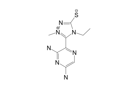 ANHYDRO-3-MERCAPTO-4-ETHYL-1-METHYL-5-(3',5'-DIAMINO-2'-PYRAZINYL)-1,2,4-TRIAZOLIUM-HYDROXIDE