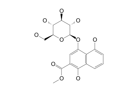 1,4,8-TRIHYDROXY-3-NAPHTHALENECARBOXYLIC-ACID-1-O-BETA-D-GLUCOPYRANOSIDE-METHYLESTER
