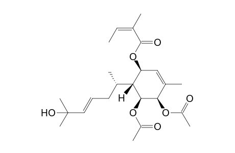 rel-(1S,4R,5S,6R)-4,5-Diacetoxy-6-[(R)-5-hydroxy-1,5-dimethylhex-3-enyl]-3-methylcyclohex-2-en-yl (Z)-2-Methylbut-2-enoate