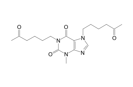 3-methyl-1,7-bis(5-oxohexyl)-3,7-dihydro-1H-purine-2,6-dione