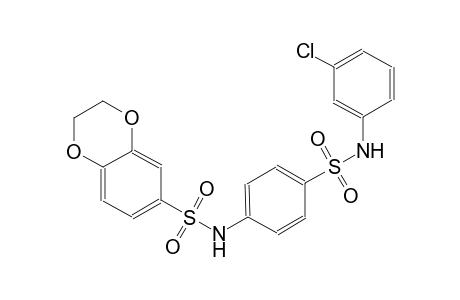 N-{4-[(3-chloroanilino)sulfonyl]phenyl}-2,3-dihydro-1,4-benzodioxin-6-sulfonamide