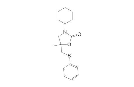 3-Cyclohexyl-5-methyl-5-phenylthiomethyl-oxazolidin-2-one