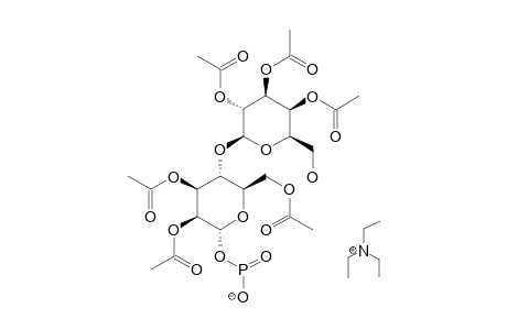 TRIETHYLAMMONIUM-2,3,6-TRI-O-ACETYL-4-O-(2,3,4-TRI-O-ACETYL-BETA-D-GALACTOPYRANOSYL)-ALPHA-D-MANNOPYRANOSYL-HYDROGEN-PHOSPHONATE