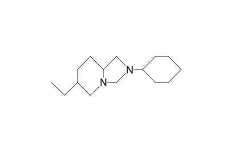 trans-(H-6,H-8A)-2-Cyclohexyl-6-ethyl-perhydro-imidazolo(3,4-A)pyridine