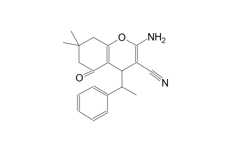 4H-1-benzopyran-3-carbonitrile, 2-amino-5,6,7,8-tetrahydro-7,7-dimethyl-5-oxo-4-(1-phenylethyl)-