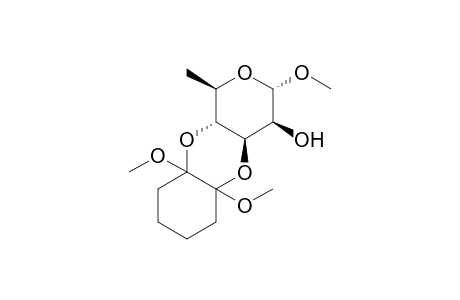 Methyl 3,4-O-(1',2'-dimethoxycyclohexane-1',2'-diyl)-alpha.,D-rhamnopyranoside