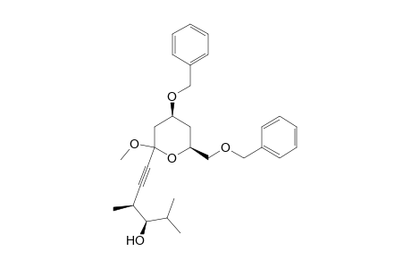 (4S,6S)-4-benzyloxy-6-benzyloxymethyl-2-[(3S,4R)-4-hydroxy-3,5-dimethylhex-1-ynyl]-2-methoxytetrahydropyran