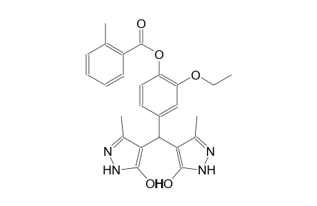 4-[bis(5-hydroxy-3-methyl-1H-pyrazol-4-yl)methyl]-2-ethoxyphenyl 2-methylbenzoate