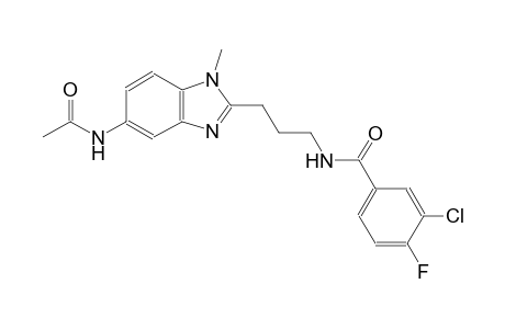 benzamide, N-[3-[5-(acetylamino)-1-methyl-1H-benzimidazol-2-yl]propyl]-3-chloro-4-fluoro-