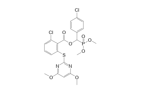 (4-chlorophenyl)(dimethoxyphosphoryl)methyl 2-chloro-6-((4,6-dimethoxypyrimidin-2-yl)thio)benzoate