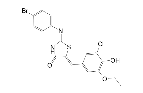 (2E,5Z)-2-[(4-bromophenyl)imino]-5-(3-chloro-5-ethoxy-4-hydroxybenzylidene)-1,3-thiazolidin-4-one