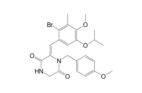 (6Z)-6-(2-bromo-5-isopropoxy-4-methoxy-3-methyl-benzylidene)-1-p-anisyl-piperazine-2,5-quinone