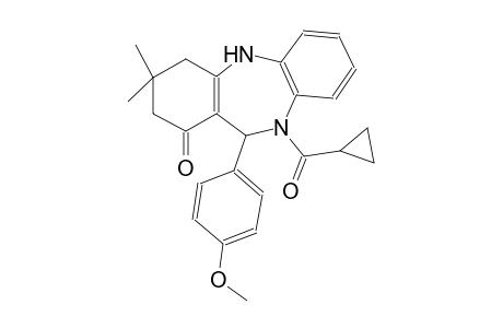1H-dibenzo[b,e][1,4]diazepin-1-one, 10-(cyclopropylcarbonyl)-2,3,4,5,10,11-hexahydro-11-(4-methoxyphenyl)-3,3-dimethyl-