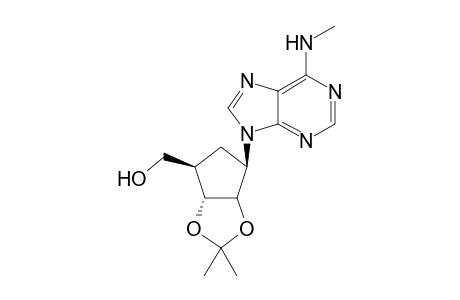 (+-)-9-[.beta.-(2.alpha.,3.alpha.-Di-O-isopropylidene-4.beta.-(hydroxymethyl)cyclopentyl)-6-(methyltamino)purine