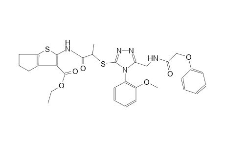 4H-cyclopenta[b]thiophene-3-carboxylic acid, 5,6-dihydro-2-[[2-[[4-(2-methoxyphenyl)-5-[[(phenoxyacetyl)amino]methyl]-4H-1,2,4-triazol-3-yl]thio]-1-oxopropyl]amino]-, ethyl ester