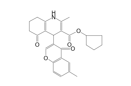 3-quinolinecarboxylic acid, 1,4,5,6,7,8-hexahydro-2-methyl-4-(6-methyl-4-oxo-4H-1-benzopyran-3-yl)-5-oxo-, cyclopentyl ester