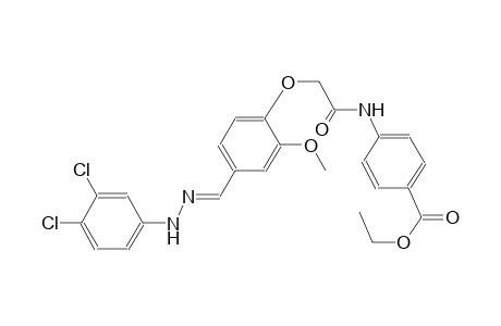 ethyl 4-{[(4-{(E)-[(3,4-dichlorophenyl)hydrazono]methyl}-2-methoxyphenoxy)acetyl]amino}benzoate
