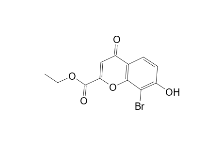 4H-1-Benzopyran-2-carboxylic acid, 8-bromo-7-hydroxy-4-oxo-, ethyl ester