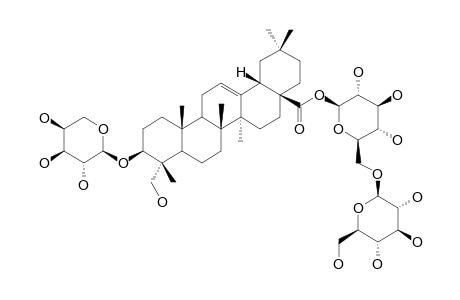 AKEBIA_SAPONIN_D;3-O-ALPHA-L-ARABINOPYRANOSYL_HEDERAGENIN_28-O-BETA-D-GLUCOPYRANOSYL-(1->6)-BETA-D-GLUCOPYRANOSIDE