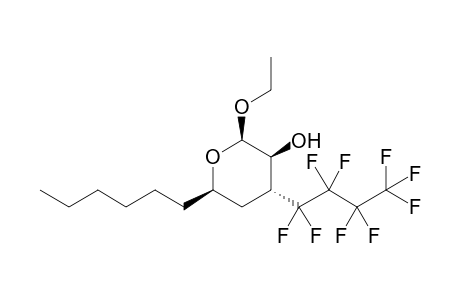 (2R*,3S*,4R*,6R*)-2-Ethoxy-6-hexyl-4-(perfluorobutyl)-tetrahydropyran-3-ol