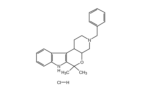 3-benzyl-6,6-dimethyl-1,2,3,4,4a,6,7,11c-octahydropyrido[4',3':5,6]pyrano[3,4-b]indole, monohydrochloride