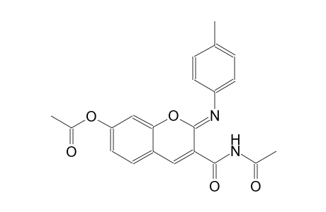 (2Z)-3-[(acetylamino)carbonyl]-2-[(4-methylphenyl)imino]-2H-chromen-7-yl acetate