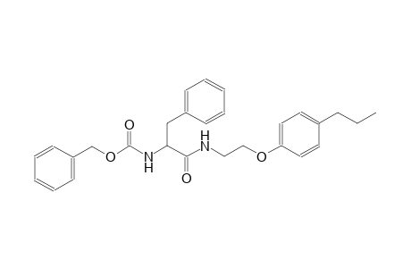 (phenylmethyl) N-[1-oxidanylidene-3-phenyl-1-[2-(4-propylphenoxy)ethylamino]propan-2-yl]carbamate