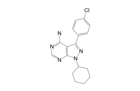 4-AMINO-3-(PARA-CHLOROPHENYL)-1-CYClOHEXYLPYRAZOLO-[3,4-D]-PYRIMIDINE