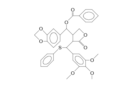 3-(A-Benzoyloxy-3'',4''-methylenedioxy-benzyl)-2-(3',4',5'-trimethoxy-A-phenylthio-benzyl).gamma.-butyrolactone
