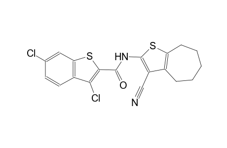 3,6-dichloro-N-(3-cyano-5,6,7,8-tetrahydro-4H-cyclohepta[b]thien-2-yl)-1-benzothiophene-2-carboxamide