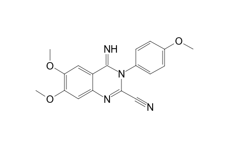 4-Imino-6,7-dimethoxy-3-(4-methoxyphenyl)-3,4-dihydroquinazoline-2-carbonitrile