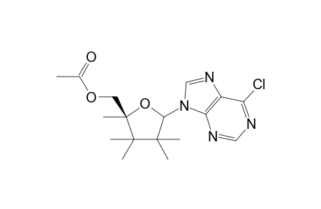 6-Chloro-9-(5'-O-acetyl-2',3'-didesoxy-alpha/beta-D-glyceropentofuranosyl)-9H-purine